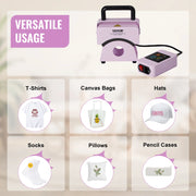 Bild in Galerie-Viewer laden, Amocart Hat Press Machine Mini Hat Heat Press for Caps Cap Heat Press Machine Safety Base and Glove Automatic Shut-Off Purple
