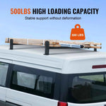 Amocart Van Roof Ladder Rack 2/3 Bars Alloy Steel Roof Racks 500/750 LBS Capacity Rain-Gutter Roof Rack Van Ladder Rack for Van