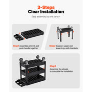 Load image into Gallery viewer, Amocart 2/3 Shelf Utility Service Cart Dolly with 360° Swivel Wheels Ergonomic Storage Handle for Warehouse/Garage/Cleaning
