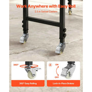Load image into Gallery viewer, SucceBuy Adjustable Workbench on Wheels Oak Wood Top 60x24 In 2000 lbs Capacity with Drawer Power Outlets for Garage Workshop
