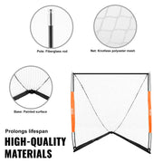 Load image into Gallery viewer, SucceBuy 6' x 6' Lacrosse Goal Lacrosse Net Lacrosse Goal with Carry Bag Fiberglass Rod Backyard Lacrosse Training Equipment - AMOCART
