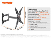 Charger l'image dans la visionneuse de galerie, SucceBuy Support TV Mural Orientable et Inclinable pour TV de 26 à 90 pouces avec Bras Articulés et Réglage Horizontal
