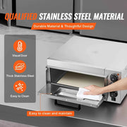 Load image into Gallery viewer, Amocart Commercial Pizza Oven Countertop Single Deck Layer Stainless Steel Electric Pizza Oven with Stone Handle Pizza Maker
