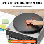SucceBuy Electric Crepe Maker 16 Inch Commercial Crepe Machine Flat Plate Crepe Griddle Nonstick Circular Cereals Pancake Stove