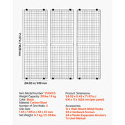 Bild in Galerie-Viewer laden, SucceBuy Grid Wall Panel Wire Grid Panels Display Rack Movable Art Display Shelf with Wheel Carbon Steel Gridwall for Craft Show
