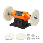 Load image into Gallery viewer, Amocart 1/2HP Bench Buffer Polisher 6-inch 3450RPM Single Speed  with 2PCS Cloth Wheels Cast Iron Base for Metal Wood Polishing
