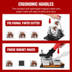 50mm Square Photo Magnet Maker Machine with 100 Sets Materials DIY Fridge Maker Magnet Press Kit for Crafting Home Use Business