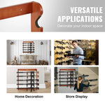 Amocart Gun Rack Wood Gun Rack Wall Mount Gun Display Rack holds 4/5 Rifles Shotguns 132 lbs Heavy Duty Rifle Rack w/ Soft Padding