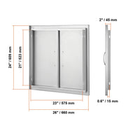 Charger l'image dans la visionneuse de galerie, 【Premium】Amocart BBQ Access Door Double Outdoor Kitchen Stainless Steel Flush Mount Door for BBQ Island Grilling Station Outsid
