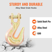 Load image into Gallery viewer, SucceBuy 1/2pcs Binder Chain Trailer Tow Zinc Plated Truck with Safety Grab Hooks for Logging Binder Tie Down Transport Flatbed
