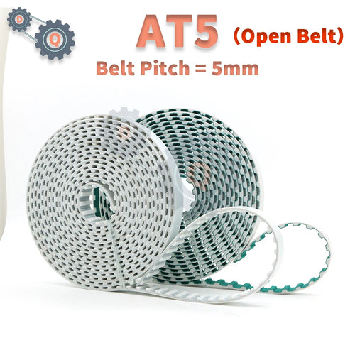 AT5 Open Belt PU AT5 Belt Polyurethane Steel PU Belt Width 10mm 15mm 20mm 25mm 30mm Synchronous Belt 5mm AT5 Open Timing Belt