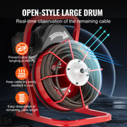Bild in Galerie-Viewer laden, Amocart Drain Cleaner Machine 75FT/50FT Sewer Snake Auger Manual 1/2 Inch Electric Drain Cleaning Machine w/ 4 Cutters for Home
