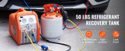 Charger l'image dans la visionneuse de galerie, Amocart Refrigerant Recovery Tank 50 LBS Capacity 400 psi Portable Cylinder Tank with Y-Valve for Liquid/Vapor, for R22/R134A
