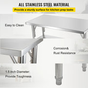 Bild in Galerie-Viewer laden, Amocart Folding Commercial Prep Table Commercial Worktable Workstation with Undershelf Folding Table for Home Kitchen
