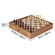 Load image into Gallery viewer, SucceBuy Solid Wood Chess Set  2-IN-1 Chess Checkers Game Set Chess Board Games for Adults Kids Tournament Professional Beginner - AMOCART
