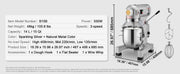 Bild in Galerie-Viewer laden, Amocart 10L/14L/28.5L/18.7L Commercial Food Mixer Commercial Stand Mixer with 3 Adjustable Speeds 550W 1100W Dough Mixer
