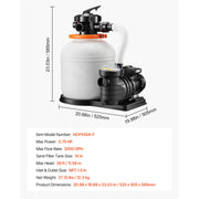 Load image into Gallery viewer, Amocart 12/14/16in FlashPure Sand Filter Pump with Timer for Above Ground Pool 0.5/0.75/1 HP 3000/3500/4400 GPH Media Installed
