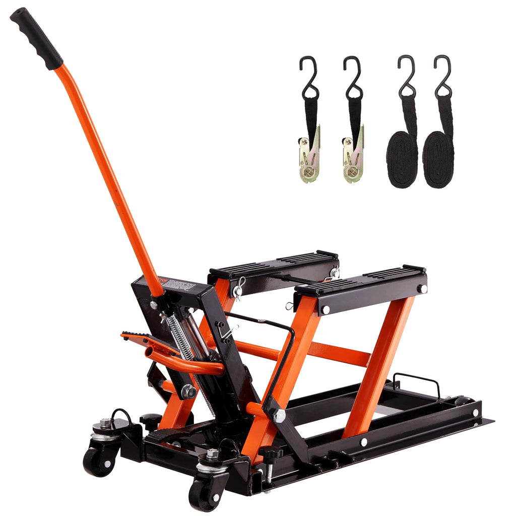 SucceBuy Steel Hydraulic Motorcycle Jack Stand 1500LBS ATV Scissor Lift Jack 4.7"-15" Scissor Lift Jack Stand for Motorcycle ATV