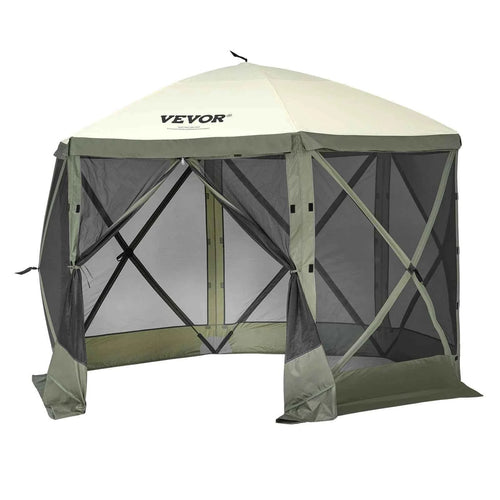 Amocart Pop Up Gazebo Tent, Pop-Up Screen Tent 6 Sided Canopy Sun Shelter with 6 Removable Privacy Wind Cloths & Mesh Windows