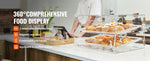 Amocart 2 Tray Clear Pastry Display Case Acrylic Commercial Countertop Bakery Display Case with Front and Rear Door for Bread
