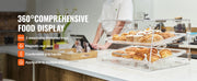 Bild in Galerie-Viewer laden, Amocart 2 Tray Clear Pastry Display Case Acrylic Commercial Countertop Bakery Display Case with Front and Rear Door for Bread
