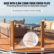 Load image into Gallery viewer, SucceBuy Post Base Stainless Steel Adjustable Post Anchor Bracket  Base Pavilion Deck Porch Handrail Support Decorative Plate - AMOCART
