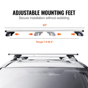 Load image into Gallery viewer, SucceBuy Roof Rack Crossbar Aliuminum Roof Rail Crossbar Baggage Luggage Carrier 200LBS Top Roof Crossbar Silver Black - AMOCART

