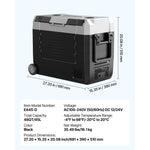 Amocart 35L 45L 55L Portable Foldable Handle Car Refrigerator with Wheel -4°F to 68°F Truck Refrigerator with APP Control Compressor Freezer for Camping Picnics Car Home Traval