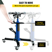 Load image into Gallery viewer, SucceBuy Car Lift Jack Hydraulic Telescopic Transmission Jack Floor Jack Stand with Foot Pedal Swivel Wheel Garage Lift Hoist - AMOCART

