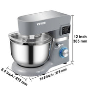 Load image into Gallery viewer, SucceBuy Stand Mixer Electric Dough Mixer with 6 Speeds LCD Screen Timing 5.8 Qt Stainless Steel Bowl Dough Hook Flat Beater - AMOCART
