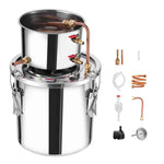 Amocart Alcohol Still 3 5 8Gal Stainless Steel Water Alcohol Distiller with Copper Coil Home Brewing Refining Fermentation Kit