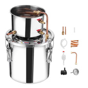 Bild in Galerie-Viewer laden, SucceBuy Alcohol Still 3 5 8Gal Stainless Steel Water Alcohol Distiller with Copper Coil Home Brewing Refining Fermentation Kit
