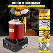 Load image into Gallery viewer, Amocart 1350W Gold Melting Furnace with 1 kg and 3 kg Ceramic Crucible Ingot Die for Processing of Gold Silver Aluminum Copper
