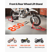 Load image into Gallery viewer, SucceBuy Motorcycle Stand Lift 850lbs Front Rear Combo Stand Lift Front Wheel Dual-Fork Stand Rear U+L Fork Swingarm Spool Stand
