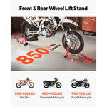 SucceBuy Motorcycle Stand Lift 850lbs Front Rear Combo Stand Lift Front Wheel Dual-Fork Stand Rear U+L Fork Swingarm Spool Stand
