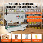 Amocart Vertical Band Sealer 6-12 mm Seal Width Continuous Bag Band Sealing Machine for 0.02-0.8 mm Plastic Bags Films Packing