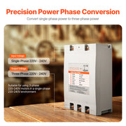 Charger l'image dans la visionneuse de galerie, Amocart 3Phase Converter 20HP 70A 220V Single Phase to 3 Phase Converter Digital Phase Shifter for Residential&amp;Light Commercial
