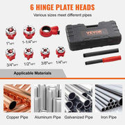 Load image into Gallery viewer, Amocart Manual Pipe Threader Ratchet Tool Portable Pipe Threading Set with 6PCS Dies for Galvanized Aluminum Iron Copper Pipes
