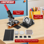 50mm Square Photo Magnet Maker Machine with 100 Sets Materials DIY Fridge Maker Magnet Press Kit for Crafting Home Use Business