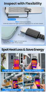 P1 thermal camera 320*240 X³IR Resolution for ios and Android Phone 600℃ High Temp Measurement Range 25Hz for Hvac Inspect
