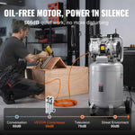 Amocart 13 Gallon Air Compressor 2HP Oil Free Air Compressor with 125 PSI Max Pressure for Tire Inflation Auto Repair Painting