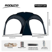 Load image into Gallery viewer, Sonuto Extra Large Dome Canopy Tent Pop-up Camping Gazebo with Mosquito Net Waterproof Sun Protection Pavilion for Outdoor Party
