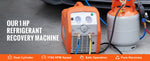 Amocart 3/4 1HP Refrigerant Recovery Machine Portable AC Recovery Machine 60Hz Recovery Machine HVAC for Car Air Conditioning