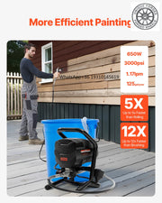 Load image into Gallery viewer, Amocart Stand Airless Paint Sprayer, 650W High Efficiency Airless Sprayer, 3000PSI Electric Paint Sprayer Machine Extension Rod

