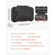 Load image into Gallery viewer, SucceBuy Socket Set 3/8 &amp; 1/4 &amp; 1/2 in Drive Socket Tool Set SAE and Metric Chrome Plated CR-V Alloy Steel for Automotive Repair - AMOCART
