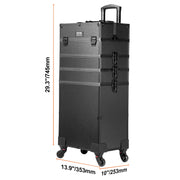 Charger l'image dans la visionneuse de galerie, SucceBuy Professional Makeup Train Case Aluminum Cosmetic Case Workbench With Supporting Legs Rolling Makeup Case Extra Large
