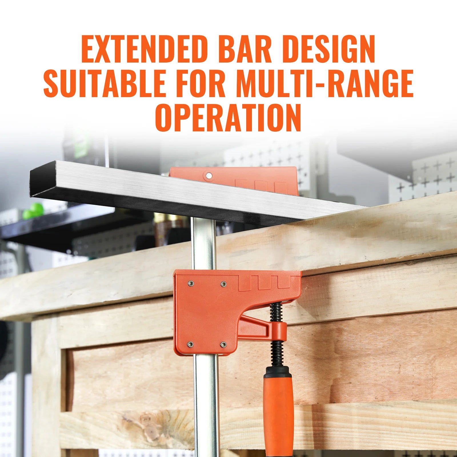 SucceBuy Bar Clamps 2Pcs 50" Parallel Clamp Set F Clamp w/ 1100lbs Load Limit  High-strength Plastic and Carbon Steel Wood clamp