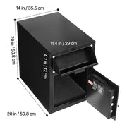 Load image into Gallery viewer, SucceBuy Drop Safe Large Capacity Front Drop Slot Safe Box with Digital Keypad Cash Depository Box with Spare Keys for Cash Bank - AMOCART
