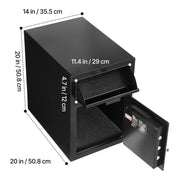 Load image into Gallery viewer, Amocart Drop Safe Large Capacity Front Drop Slot Safe Box with Digital Keypad Cash Depository Box with Spare Keys for Cash Bank
