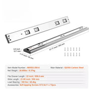 Load image into Gallery viewer, Amocart Drawer Slides Side Mount Rails Heavy Duty Full Extension Steel Track Noiseless Guide Cabinet 100Lbs Load Capacity
